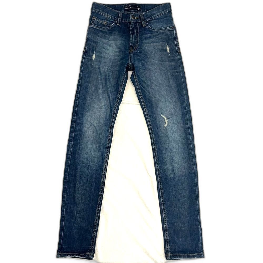 Pull&Bear Women’s Dark Blue Slightly Distressed Skinny Jeans Size 29